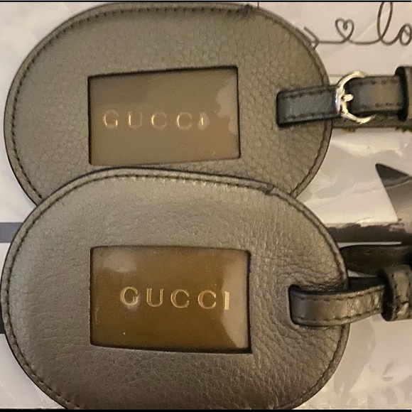 Brand New TWO Auth.Gucci Luggage Tags OLIVE GREEN (read below) - Picture 2 of 15